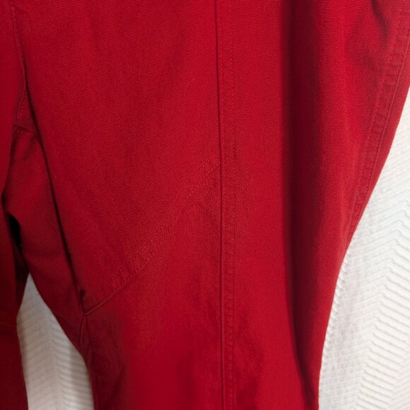 Moda International Women's Y2K Red Cotton Pants Size 12 Low rise Wide belt - Picture 6 of 13